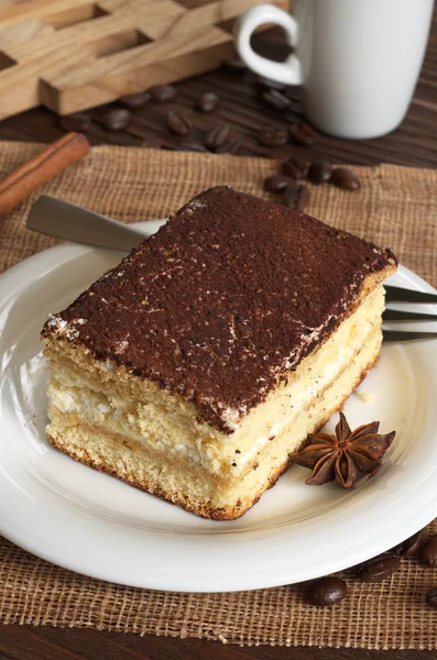 Cake with coffee — Stock Photo, Image