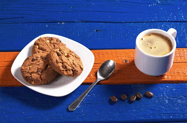 Café avec biscuits — Photo