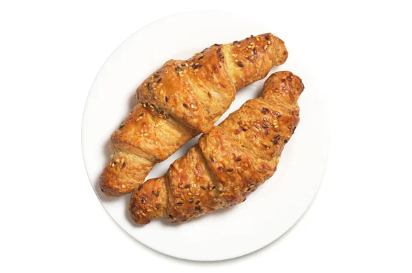 Croissanty se sezamovými semínky — Stock fotografie