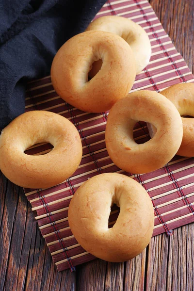 Homemade Small Bagels Table Close — Stock Photo, Image