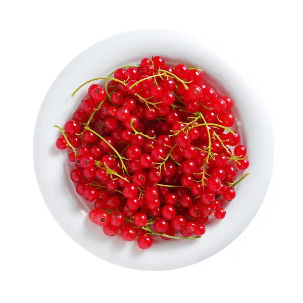 Beyaz Arkaplanda Izole Edilmiş Kırmızı Üzümler Üst Görünüm — Stok fotoğraf