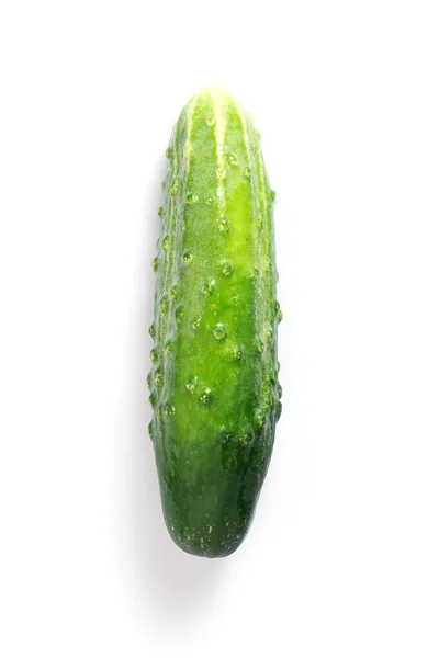 Fresh Green Cucumber White Background Top View — Stock Photo, Image