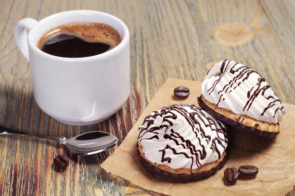 Sušenky a káva — Stock fotografie