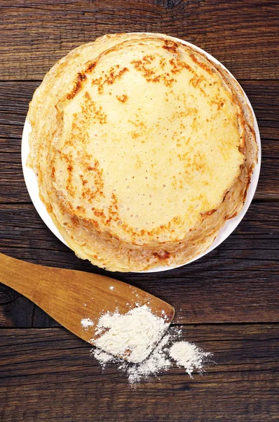 Pila di deliziosi pancake — Foto Stock