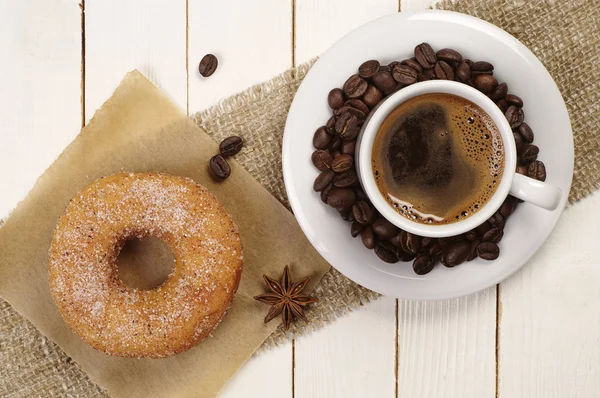 Café y Donut — Foto de Stock