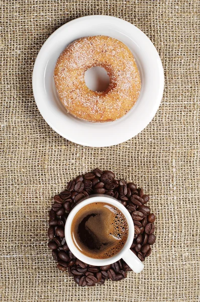 Coffee and donut — Stock Photo, Image