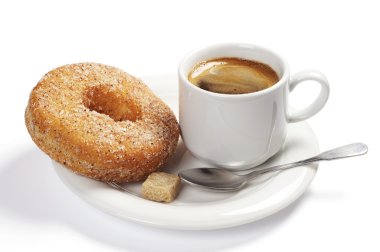 Kahve ve donut ile plaka