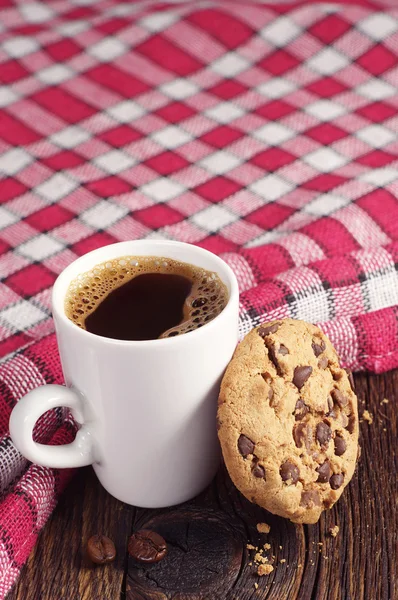Biscoito com chocolate e café — Fotografia de Stock