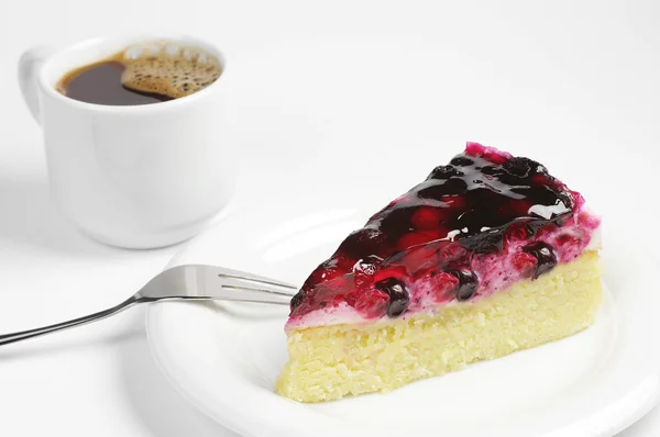 Piece of cake and coffee — Stock Photo, Image