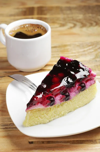 Piece of cake and coffee — Stock Photo, Image