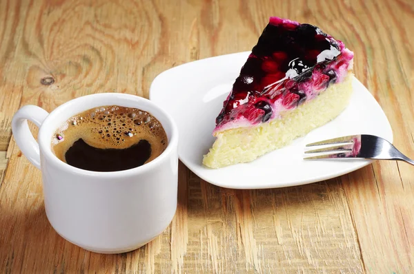 Coffee and piece of cake — Stock Photo, Image