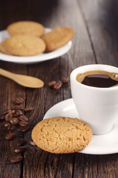 Havremjöl kakor och kaffe — Stockfoto