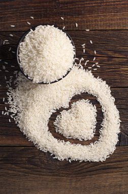 Pirinç ile kase ve yakın: