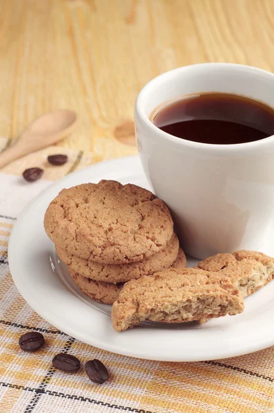 Koffie met havermout cookies — Stockfoto