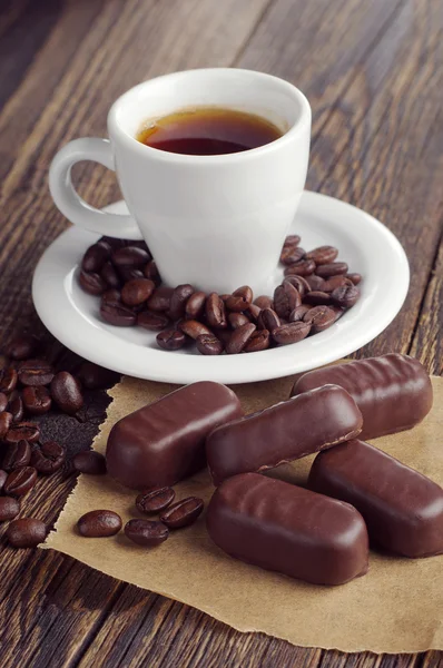 Kaffe med choklad — Stockfoto