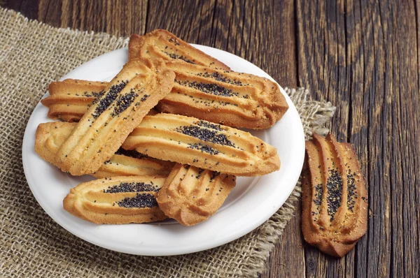 Soubory cookie s mákem — Stock fotografie