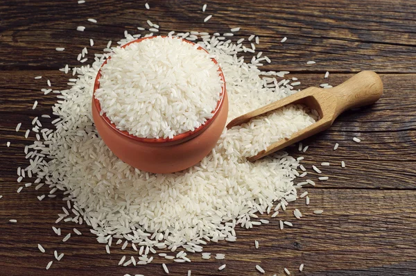 Mísa plná bílá rýže — Stock fotografie