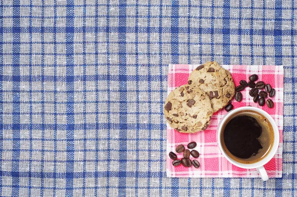 Coffee and cookies with chocolate — Stock Photo, Image