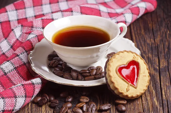 Xícara de café com biscoito — Fotografia de Stock