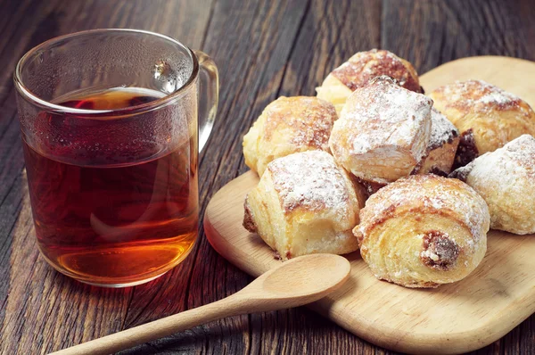 Chá com biscoitos doces — Fotografia de Stock