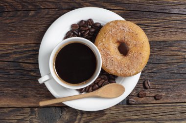 Çörek ve kahve ile plaka