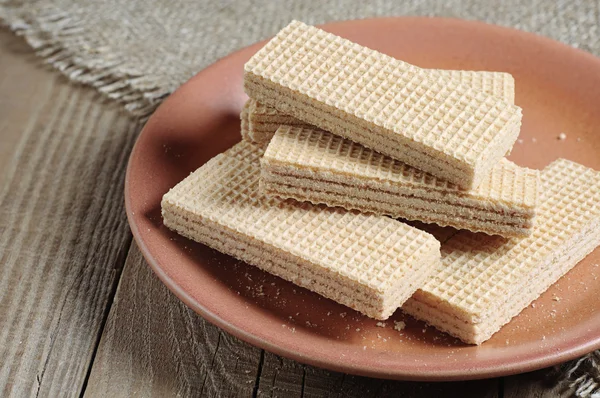 Plate with wafers — Stock Photo, Image