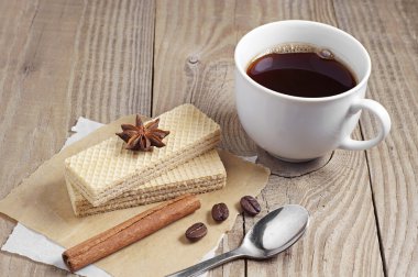 Tatlı gofret ve kahve