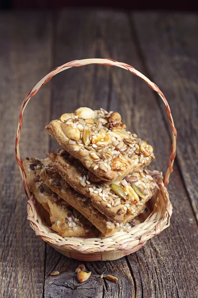 Cookies met noten en zaden — Stockfoto