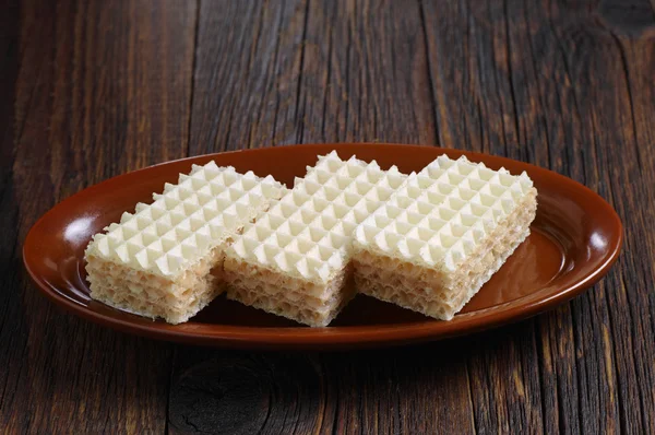 Wafers in plate — Stock Photo, Image