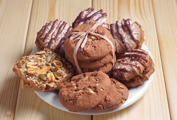 Cookies in white plate — Stock Photo, Image