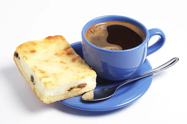 Cheesecake ile kahve — Stok fotoğraf