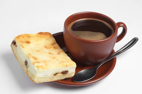 Café con tarta de queso —  Fotos de Stock