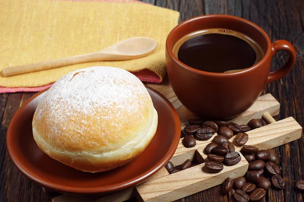 Café com donut doce — Fotografia de Stock