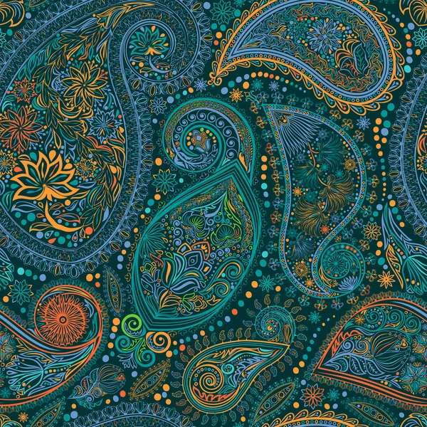 Paisley vintage çiçek motifi etnik sorunsuz arka plan. 