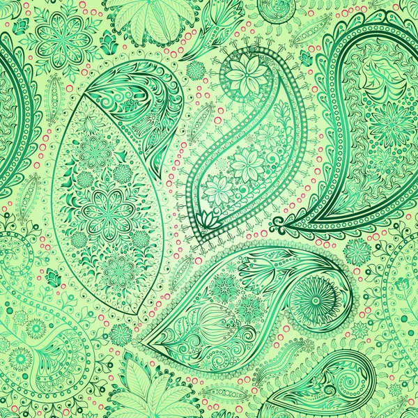 Paisley vintage blomstermotiv etnisk sömlös bakgrund. — Stock vektor