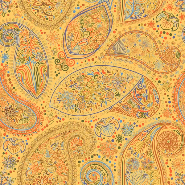 Paisley vintage motif floral ethnique fond sans couture . — Image vectorielle