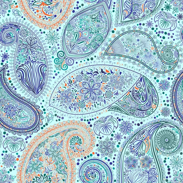 Paisley vintage motif floral ethnique fond sans couture . — Image vectorielle