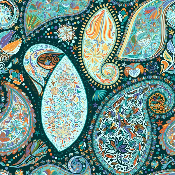 Paisley vintage çiçek motifi etnik sorunsuz arka plan. 