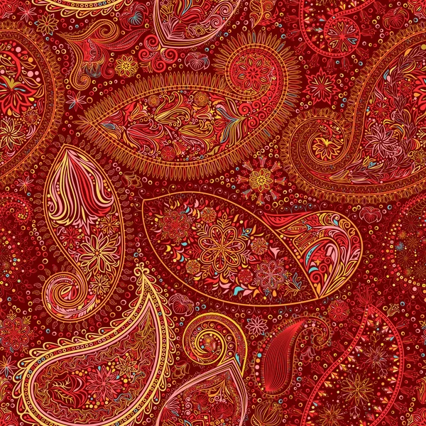 Paisley vintage motivo floreale etnico sfondo senza cuciture . — Vettoriale Stock