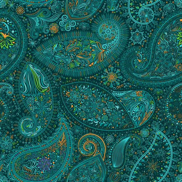 Paisley vintage floral motivo étnico sem costura fundo . — Vetor de Stock