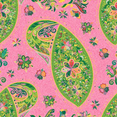 Paisley vintage çiçek motifi etnik sorunsuz arka plan.
