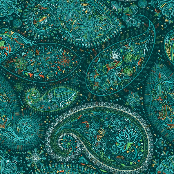 Paisley vintage floral motivo étnico sem costura fundo . — Vetor de Stock