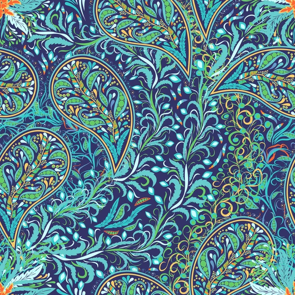 Paisley Vintage floralen Motiv ethnischen nahtlosen Hintergrund. — Stockvektor