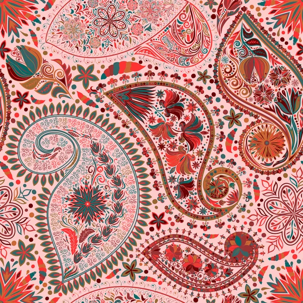 Εκλεκτής ποιότητας floral μοτίβο Paisley εθνοτικές ομοιογενές φόντο. — Διανυσματικό Αρχείο