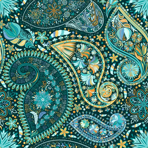 Paisley vintage çiçek motifi etnik sorunsuz arka plan. 