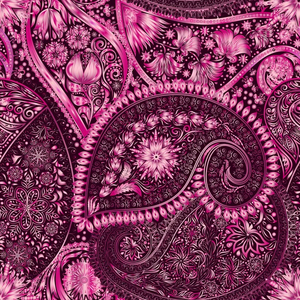 Paisley vintage motif floral ethnique fond sans couture . — Image vectorielle