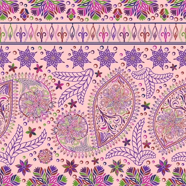 Paisley vintage floral motivo étnico sem costura fundo . — Vetor de Stock