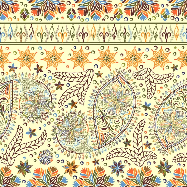 Paisley vintage motif floral ethnique fond sans couture . Illustration De Stock