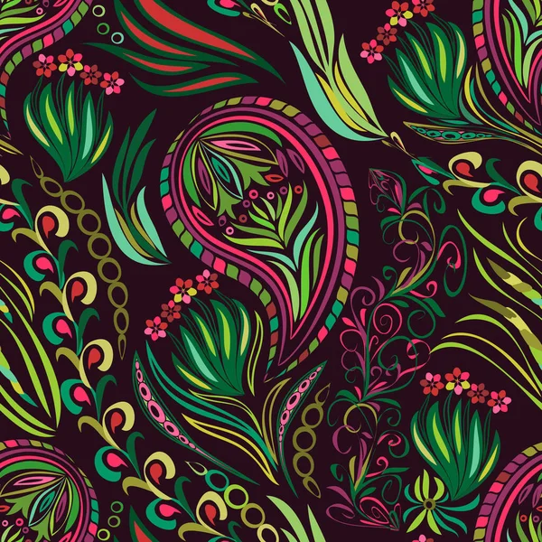 Vintage Motivo Floral Étnico Sin Costuras Fondo Patrón Encaje Abstracto — Vector de stock