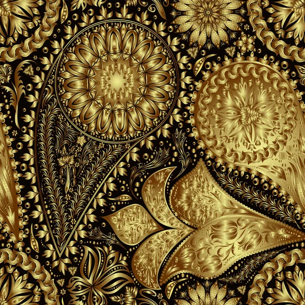 Vintage Floral Motivo Étnico Sem Costura Fundo Padrão Abstrato Renda Ilustrações De Bancos De Imagens Sem Royalties